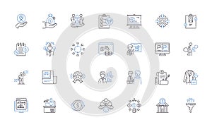 Investment options line icons collection. Stocks, Bonds, Mutual Funds, Exchange-Traded Funds ETFs, Real Estate