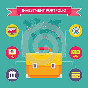 Investment Portfolio - Business Concept Illustration in Flat Design Style