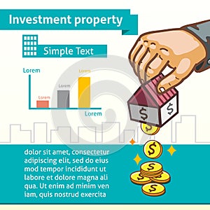 Investment Property Graphic Template with Hand Earning Money