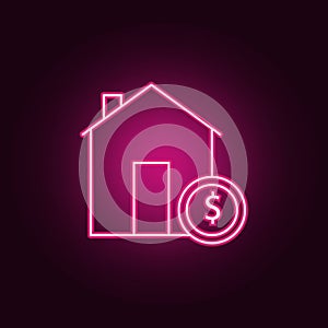 Investment property - Real estate neon icon. Elements of Real Estate set. Simple icon for websites, web design, mobile app, info