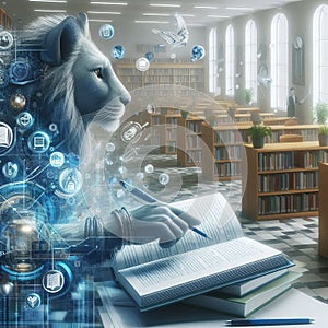 Investment in public libraries and literacy programs, close u photo