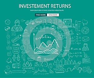 Investment Returns concept with Doodle design style