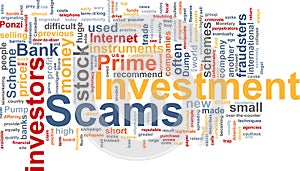 Investment scams word cloud