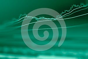 Investment stock market graph chart,double exposure.