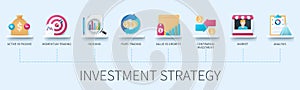Investment strategy web vector infographics in 3d style photo