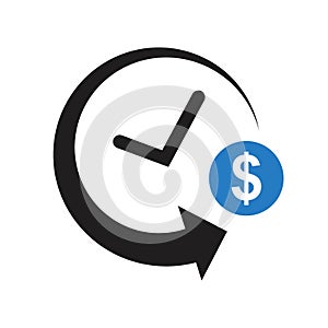 Investment Time Icon, Time efficiency, time investment, time is money