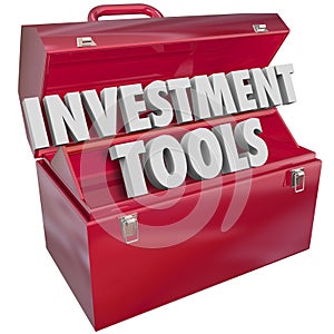 Investment Tools 3d Words Toolbox Finance Adviser Resources