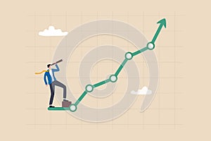 Investment upside potential, economy prediction or forecast, vision or analyze future, business growth or earning increase concept