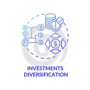 Investments diversification concept icon