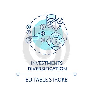 Investments diversification concept icon