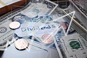 Investments Growing Through Dividend Stocks Concept High Quality