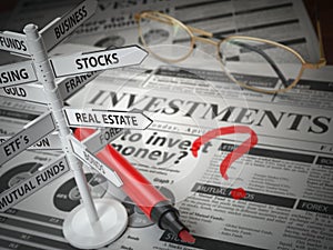 Investmments and asset allocation concept. Where to Invest? News