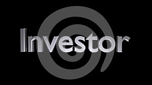 Investor coaching animation with streaking text in grey