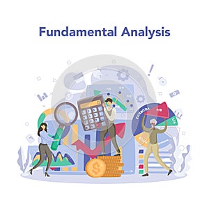 Investor concept. Investing stategy, fundamental analysis, deversification