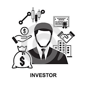 Investor icon isolated on white background