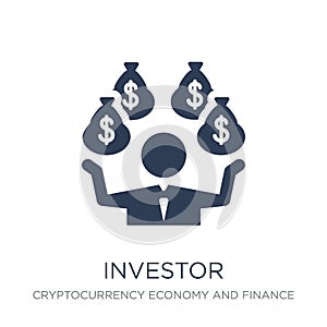 Investor icon. Trendy flat vector Investor icon on white background from Cryptocurrency economy and finance collection
