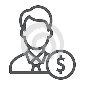 Investor line icon, finance and banking