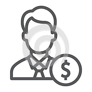 Investor line icon, finance and banking photo