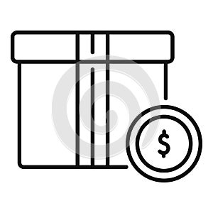Investor money box icon outline vector. Collateral debtor photo