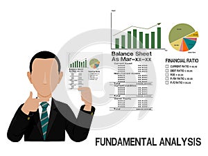 An investor is presenting about fundamental analysis of stock