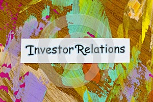 Investor relations finance management teamwork technology financial market