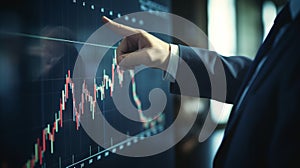 Investor trader broker analyzing financial crypto stock trade market on smartphone risk digital price data in mobile app