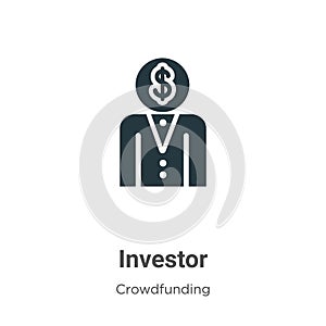Investor vector icon on white background. Flat vector investor icon symbol sign from modern crowdfunding collection for mobile