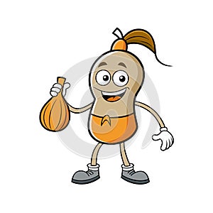 Invigorated Butternut Squash in a Vegetable Scene