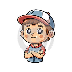 Invigorated Cute Boy Programming Illustration