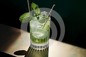 Invigorating Fresh mint mojito. Generate Ai