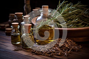 Invigorating Rosemary oil spices. Generate Ai