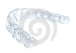 Invisalign braces or invisible retainer. Medically accurate dental 3D illustration