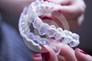 Invisible dental teeth aligners photo