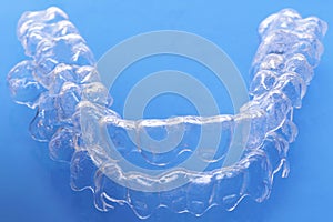 Invisible dental teeth brackets tooth aligners plastic braces dentistry retainers to straighten teeth photo