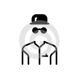 Black solid icon for Invisible, unseeable and goggles