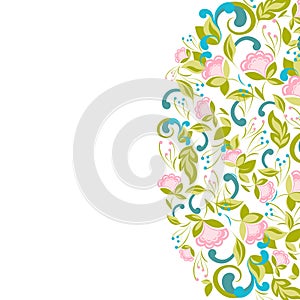 Invitation with abstract floral background