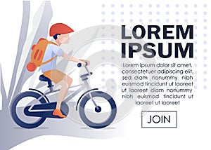 Invitation Banner Advertising Walk on Bicycle