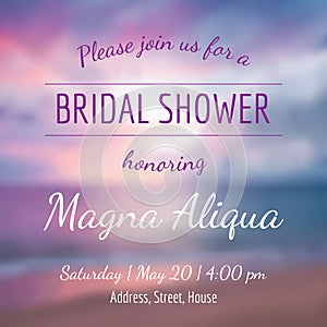 Invitation bridal shower card vector template