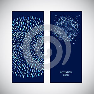 Business card design, round water drops shape, circle