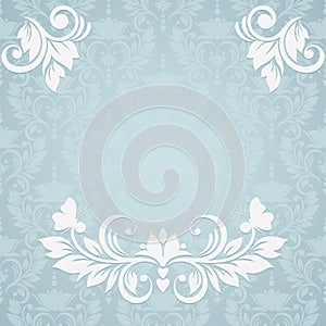 Invitation card with abstract floral background. E