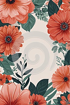 invitation card with coralcolor ai generated