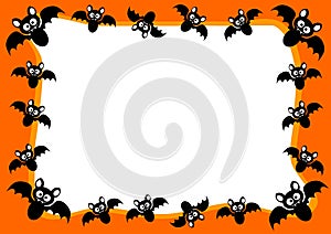 Halloween Invitation Card Flying Bats Frame