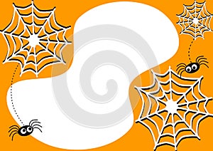 Invitation Card with Halloween spiders and cobwebs