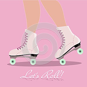 Invitation card with roller skates photo