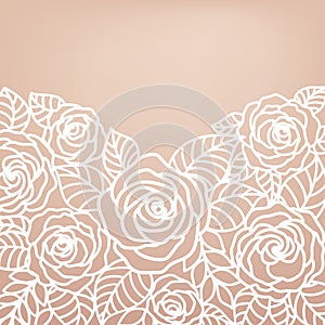 invitation card with roses, laser cutting