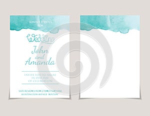 invitation card templates with watercolor elements .Vect