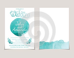 invitation card templates with watercolor elements .Vect
