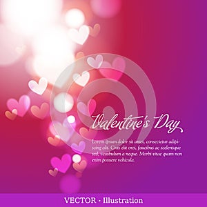 Invitation card of Valentine`s day or Wedding.