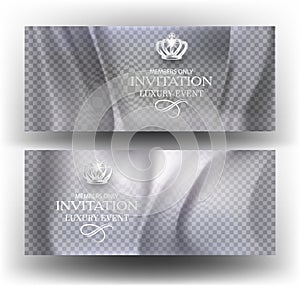 Invitation cards. Transparent multiply shadows. Folds effect.