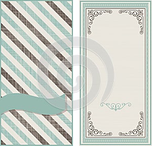 Invitation cards on vintage background with diagonal line